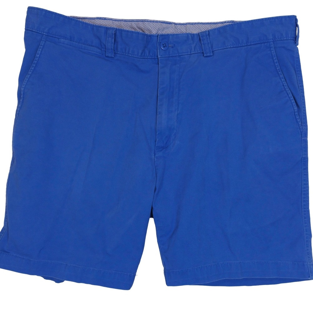 Cremieux Chino Shorts 38 Mens Stretch Cotton Flat Front Blue